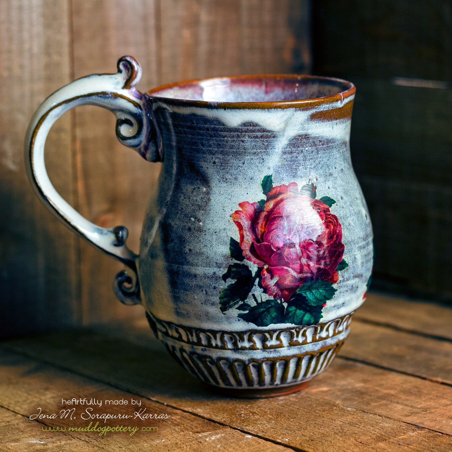 Coral Charm Peony Coffee Mug ( The Creole Courtyard Collection )