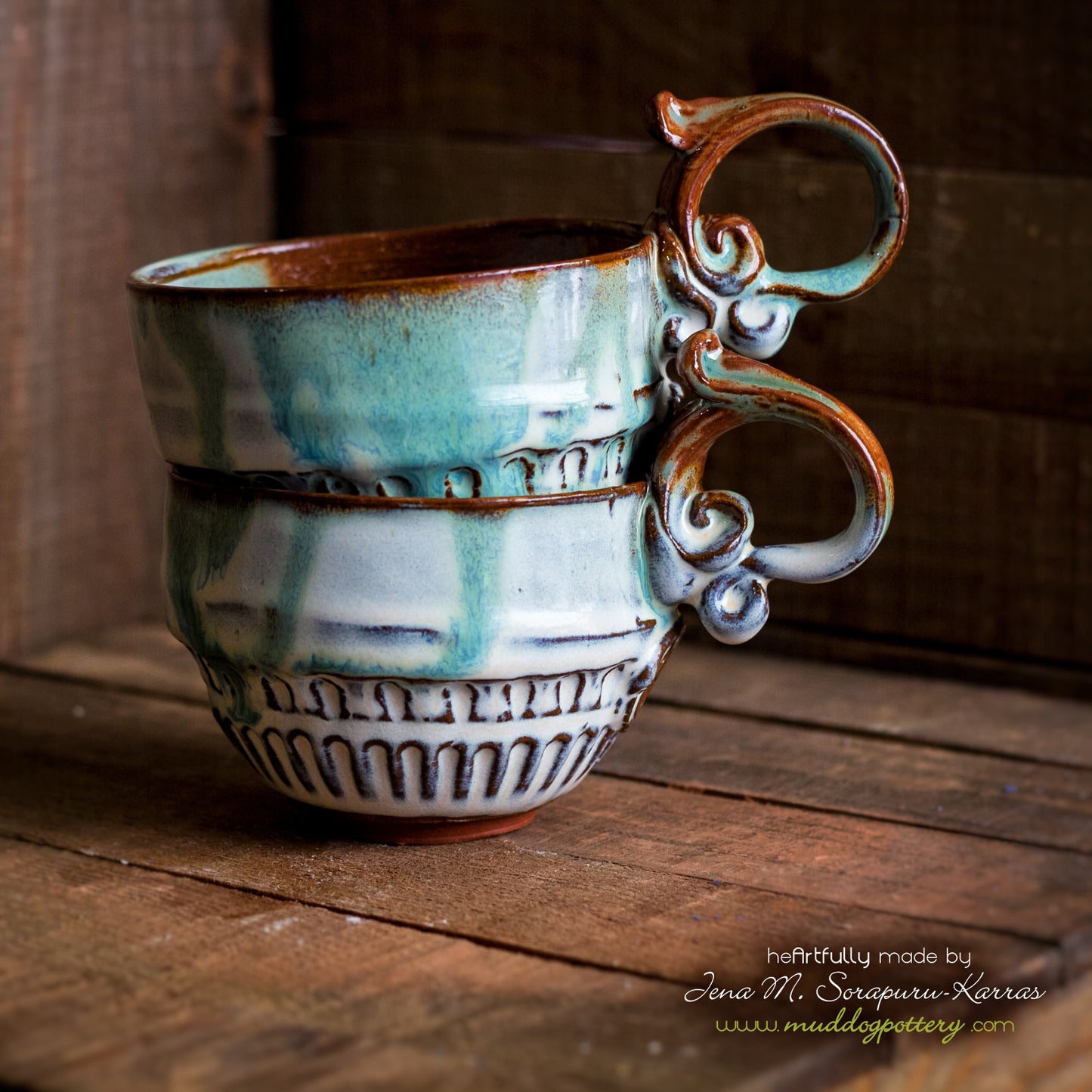 Robin's Egg Cappucino Mug Set ( The Creole Courtyard Collection )