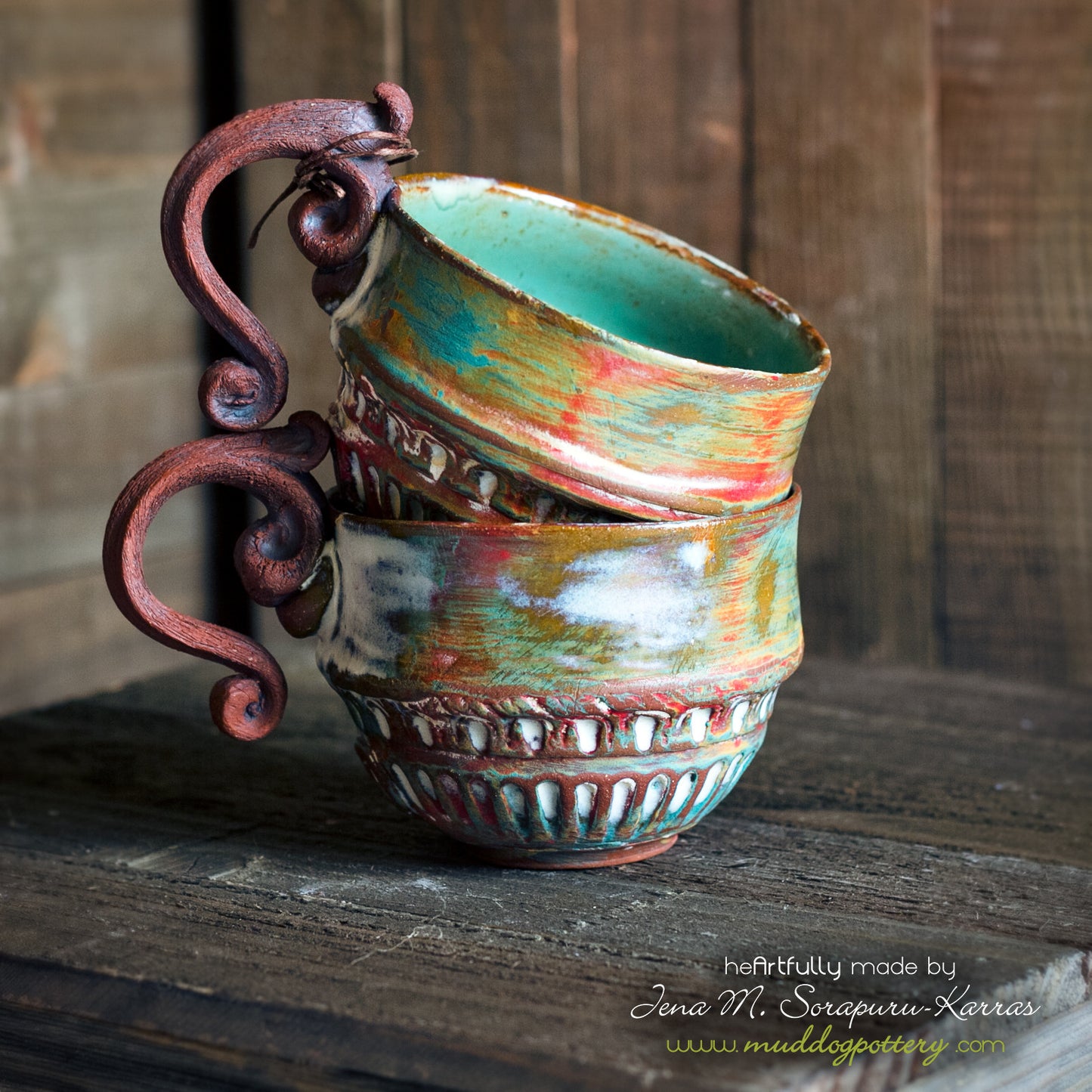 Peeling Paint (Zoranj) Cappucino Mug Set ( The Creole Courtyard Collection )