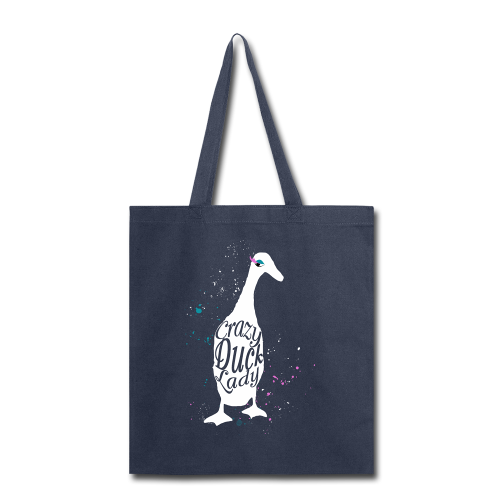 Miss Mud Dog Farm Fresh Duck Eggs Tote Bag - navy